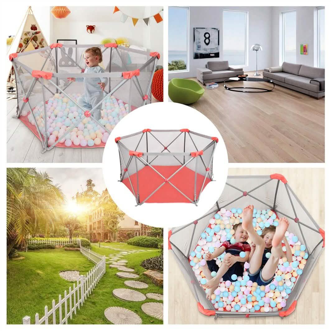 Odoland Safety Portable Playpen Infants Toddler Fence Baby - DailySale