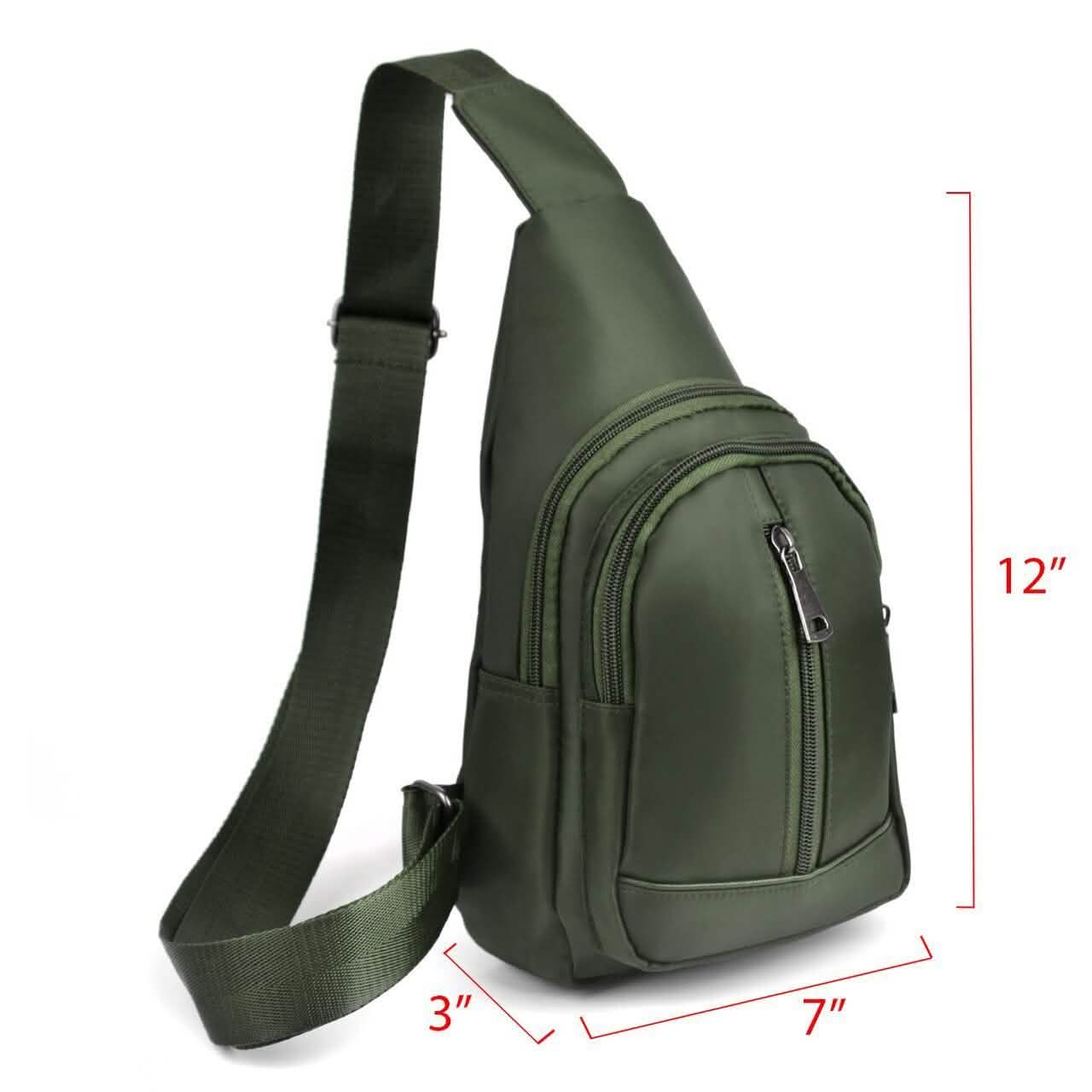 Olive Crossbody Sling Backpack with Adjustable Strap Bags & Travel - DailySale