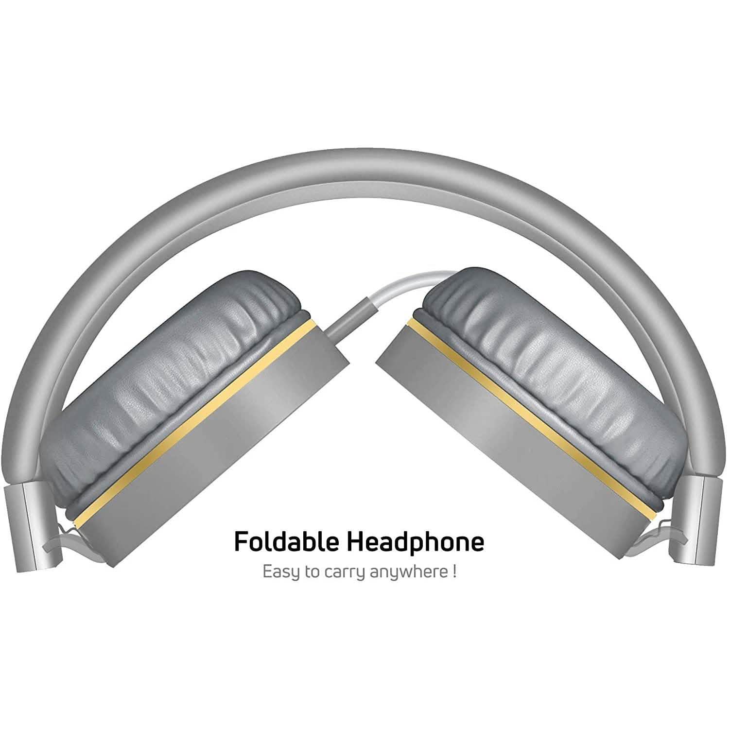 On-Ear Headphones with Built-in Mic, Portable Audio Headset with Adjustable Headband Headphones & Audio - DailySale