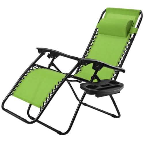 Outdoor Folding Zero Gravity Reclining Lounge Chair Garden & Patio Green - DailySale