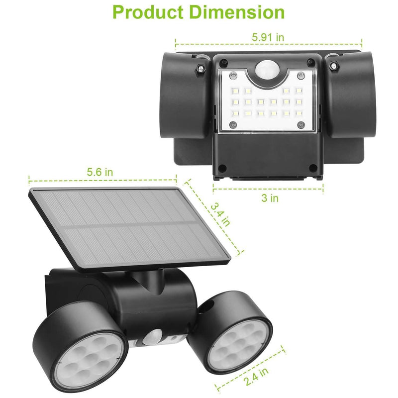 Outdoor PIR Motion Sensor Dusk To Dawn Solar Wall Lamps IP65 Waterproof Outdoor Lighting - DailySale