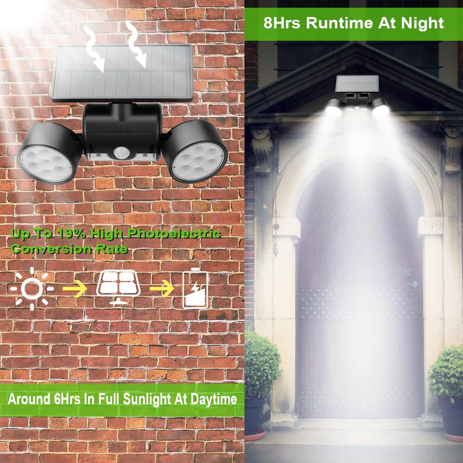 Outdoor PIR Motion Sensor Dusk To Dawn Solar Wall Lamps IP65 Waterproof Outdoor Lighting - DailySale