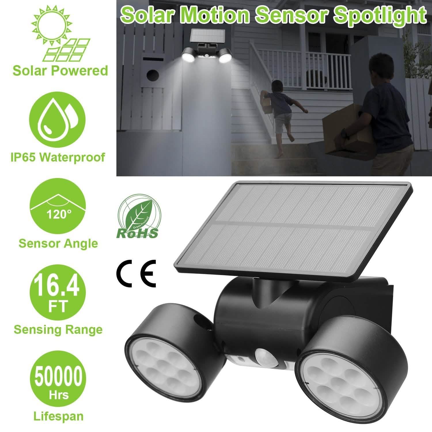 Outdoor PIR Motion Sensor Dusk To Dawn Solar Wall Lamps IP65 Waterproof Outdoor Lighting - DailySale