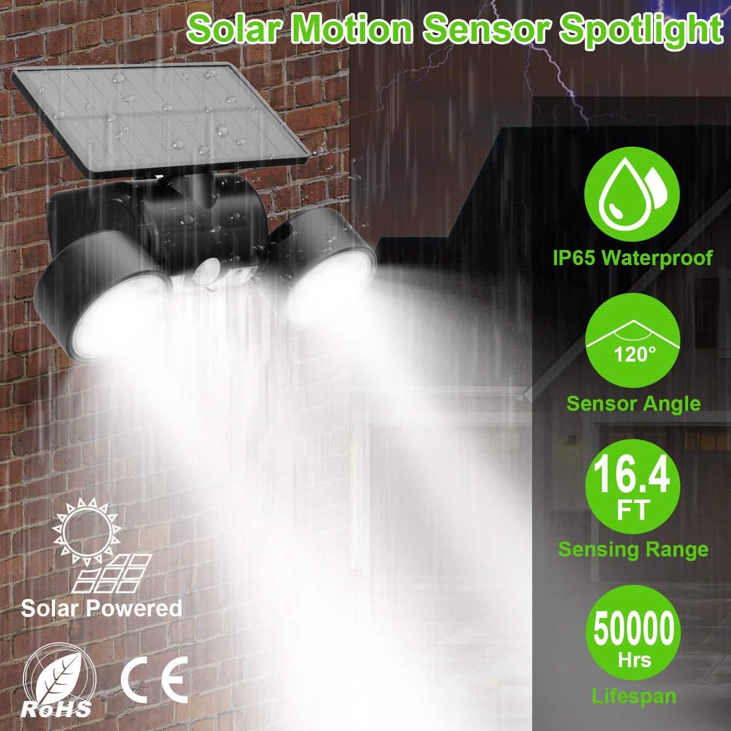 Outdoor PIR Motion Sensor Dusk To Dawn Solar Wall Lamps IP65 Waterproof Outdoor Lighting - DailySale