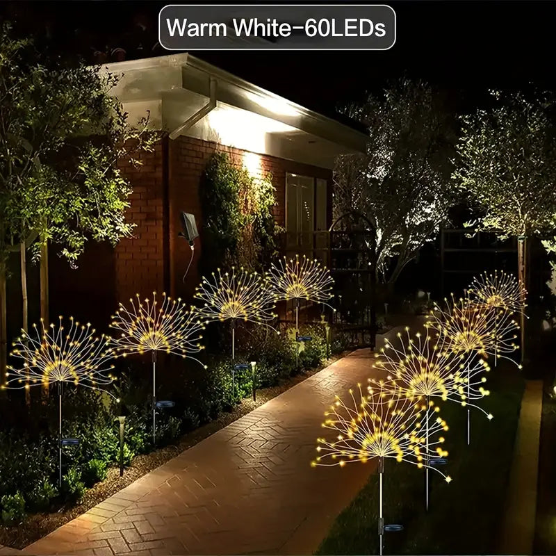 Outdoor Solar Garden Lights with 8 Lighting Modes Outdoor Lighting Warm White 90LED - DailySale