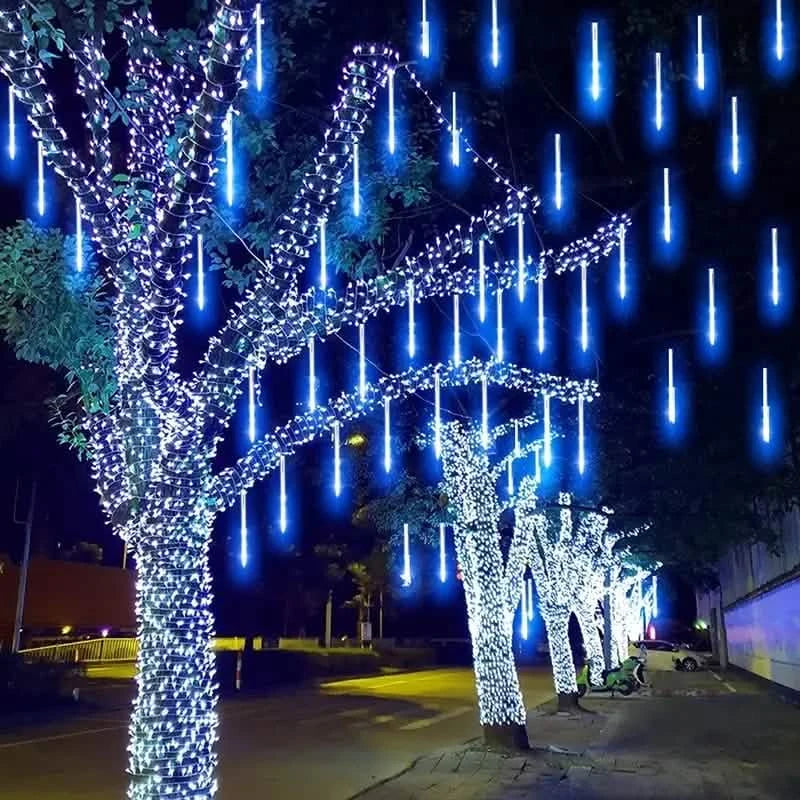 Outdoor Solar Meteor Christmas String Lights Holiday Decor & Apparel - DailySale