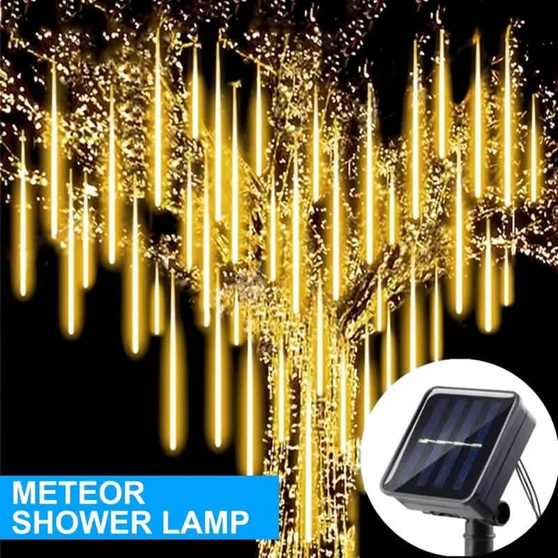 Outdoor Solar Meteor Christmas String Lights Holiday Decor & Apparel - DailySale