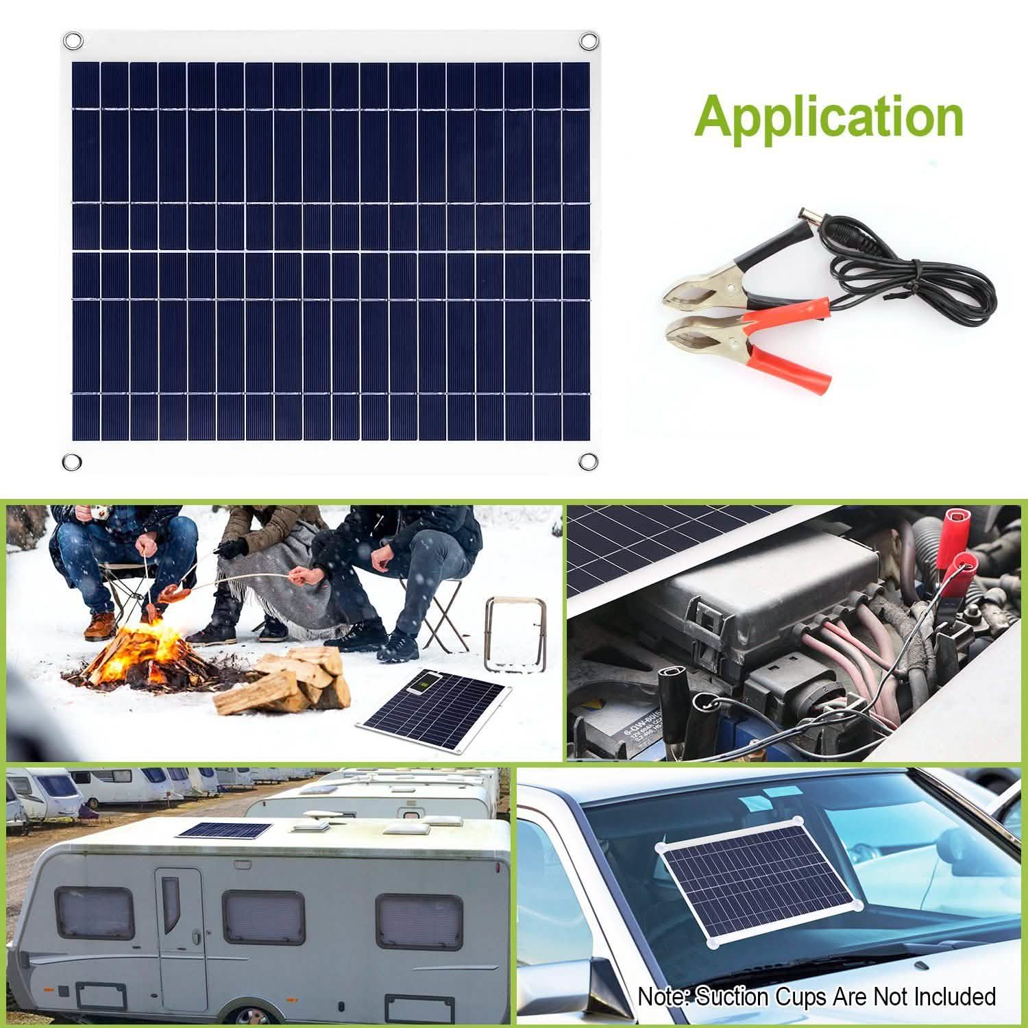 Outdoor Solar Panel 12V 25W Car Battery Charger Automotive - DailySale