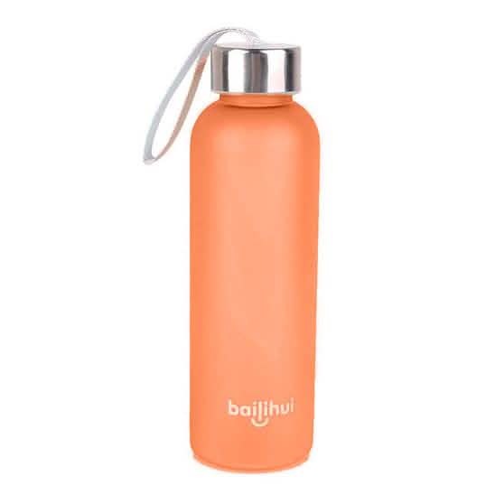 Outdoor Sports Portable Frosted Water Bottle Sports & Outdoors Orange - DailySale