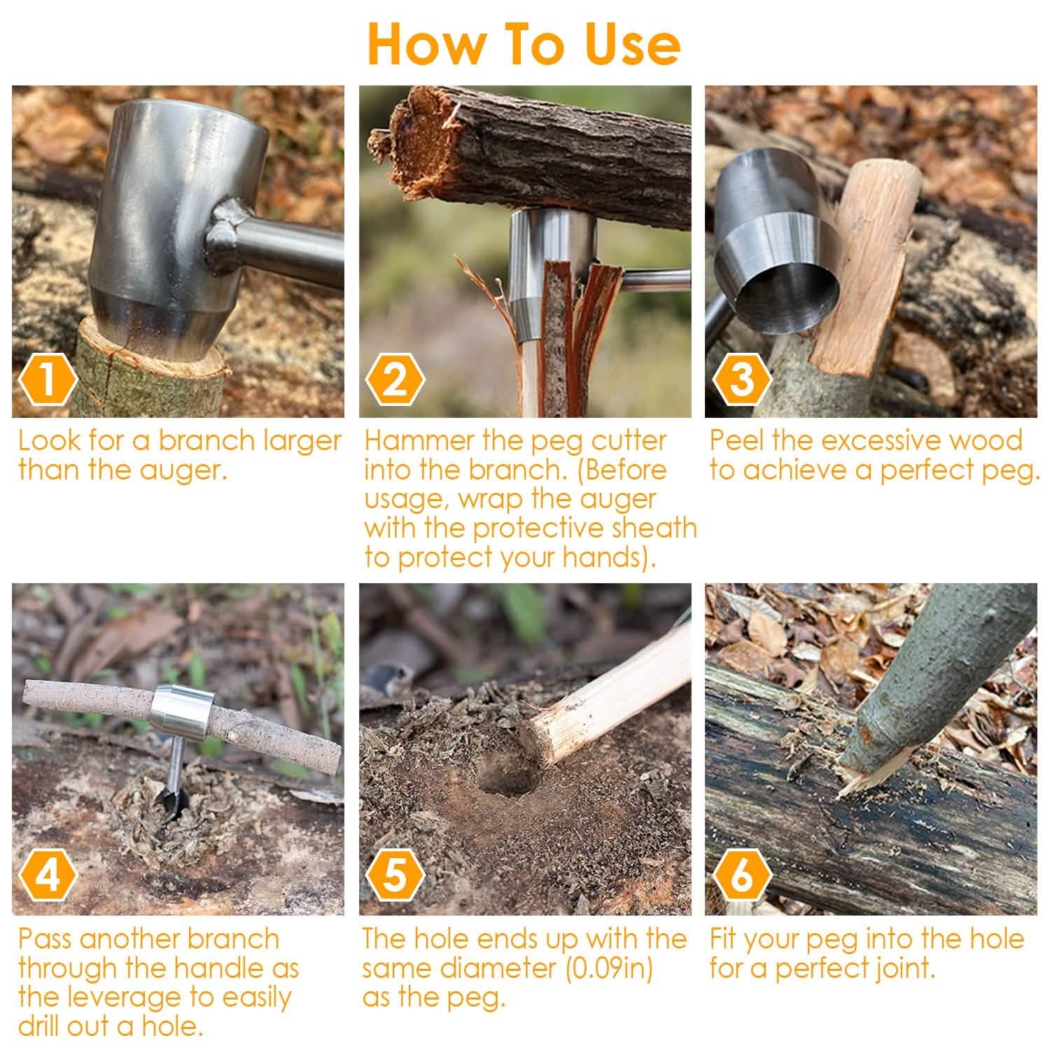 Outdoor Survival Tools for Bushcraft Hand Auger Sports & Outdoors - DailySale