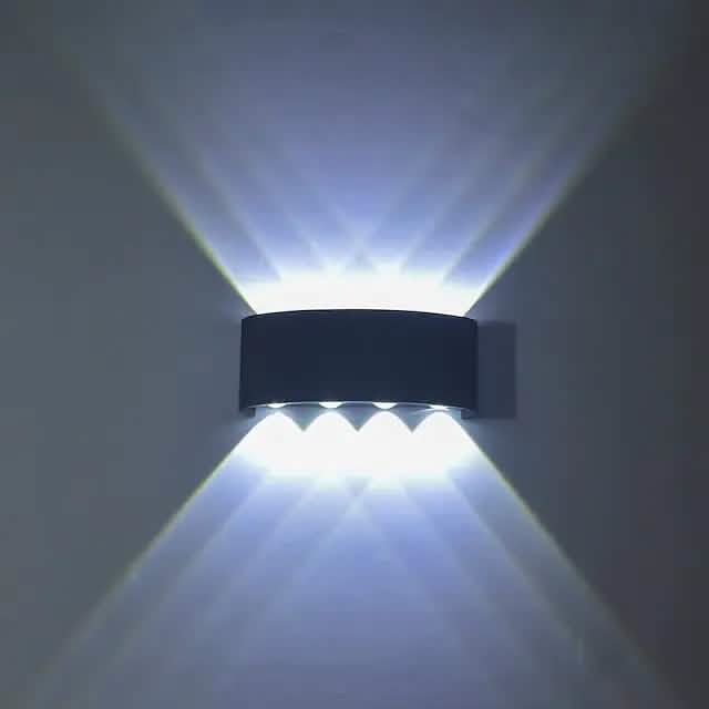 Outdoor Waterproof Wall Light Outdoor Lighting Black Cool White - DailySale