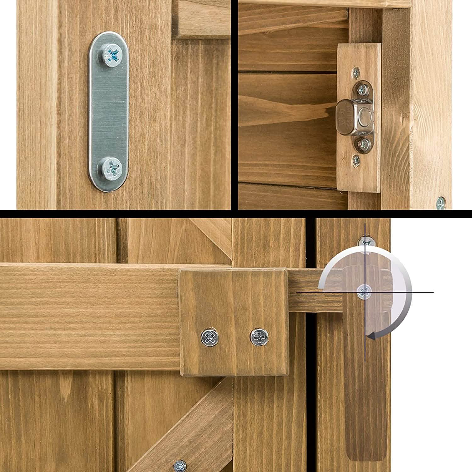 Outdoor Wooden Storage Sheds Fir Wood Lockers with Workstation Garden & Patio - DailySale