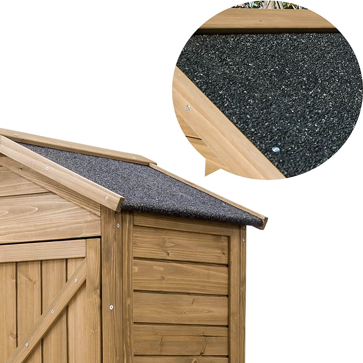 Outdoor Wooden Storage Sheds Fir Wood Lockers with Workstation Garden & Patio - DailySale