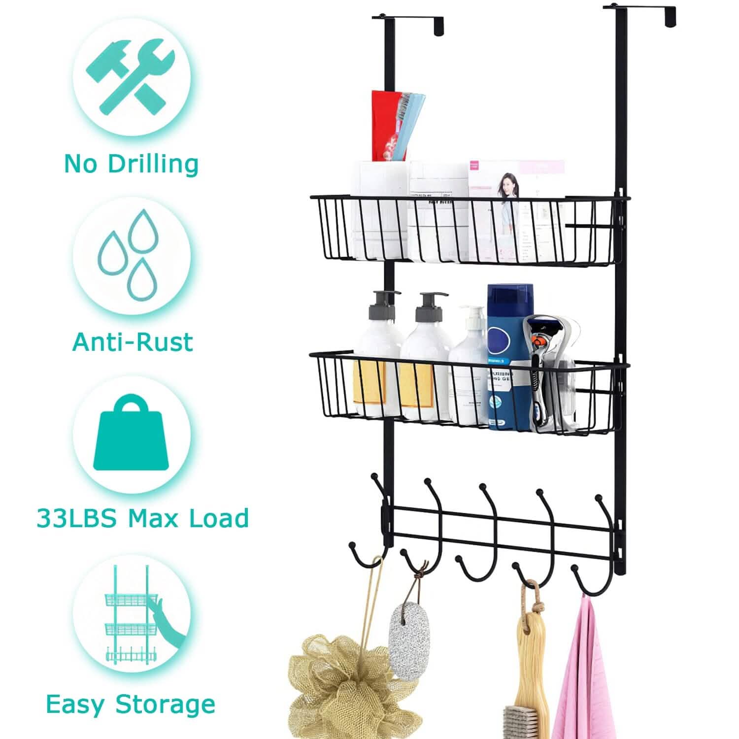 Over The Door Hooks Organizer Closet & Storage - DailySale