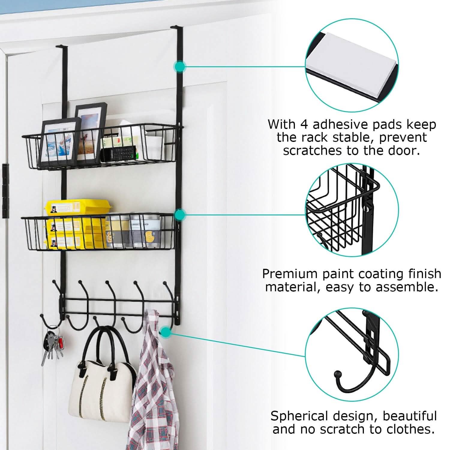 Over The Door Hooks Organizer Closet & Storage - DailySale