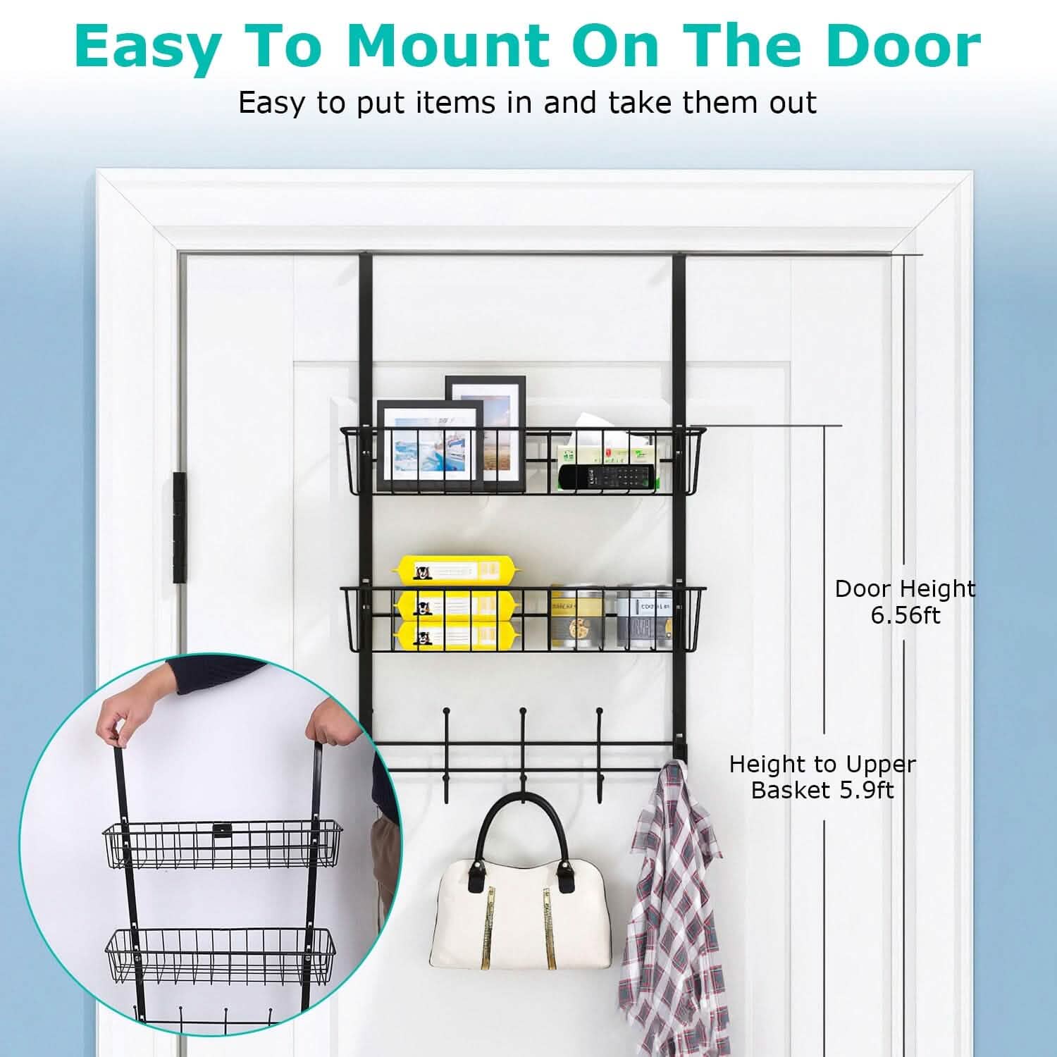 Over The Door Hooks Organizer Closet & Storage - DailySale