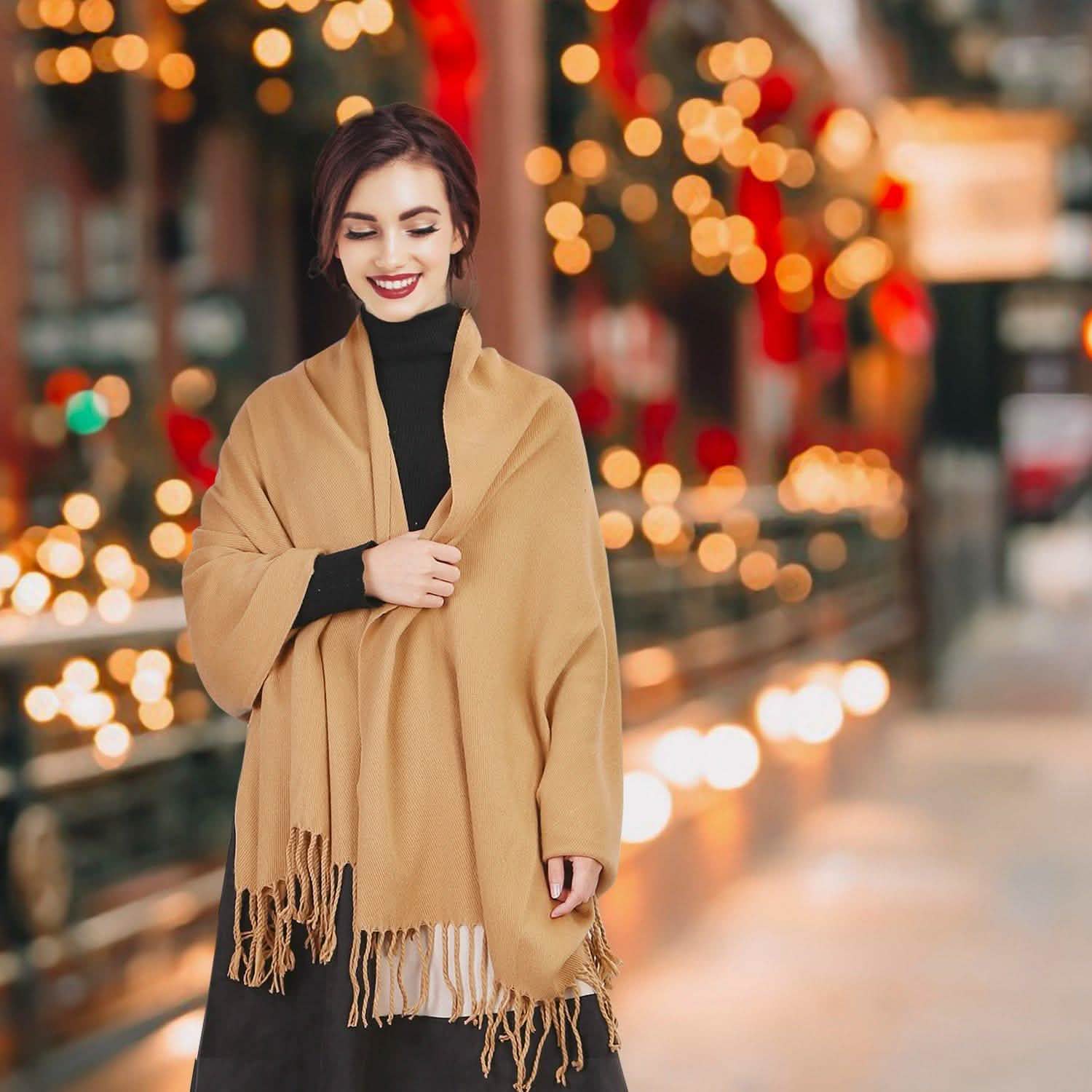 Oversize Cashmere Wool Shawl Wrap Blanket Women's Clothing - DailySale