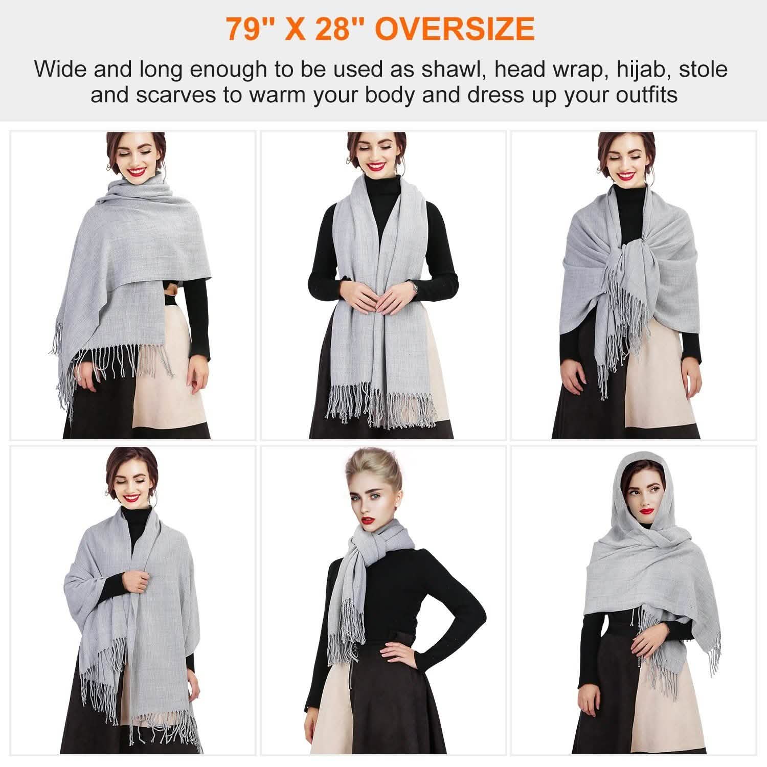 Oversize Cashmere Wool Shawl Wrap Blanket Women's Clothing - DailySale