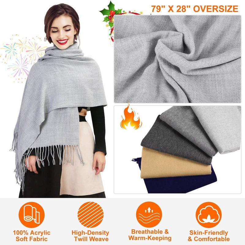 Oversize Cashmere Wool Shawl Wrap Blanket Women's Clothing - DailySale