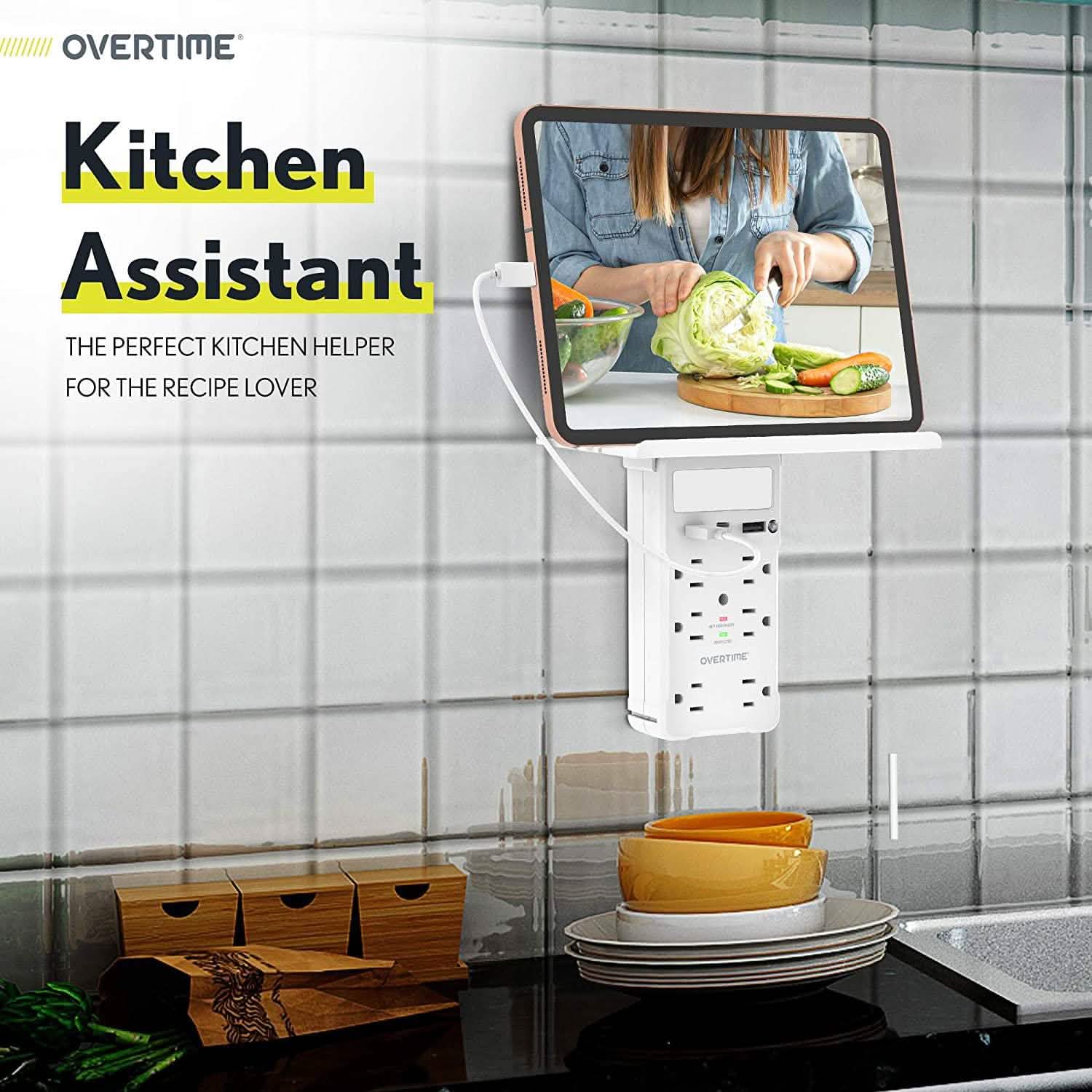 Overtime USB Socket Shelf Night Light - Multi Plug Outlet Extender with Surge Protector Household Batteries & Electrical - DailySale