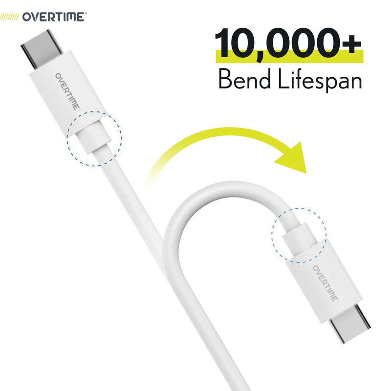Overtime USB Type C Cable | 6ft USB C to USB C Charging Cord for iPadPro 11”, iPadPro 12.9” and Android Devices Mobile Accessories - DailySale