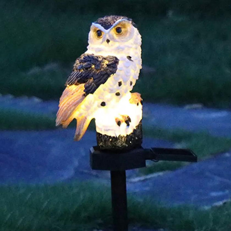 Dimensions of Owl Solar LED Lights with Decorative Stake