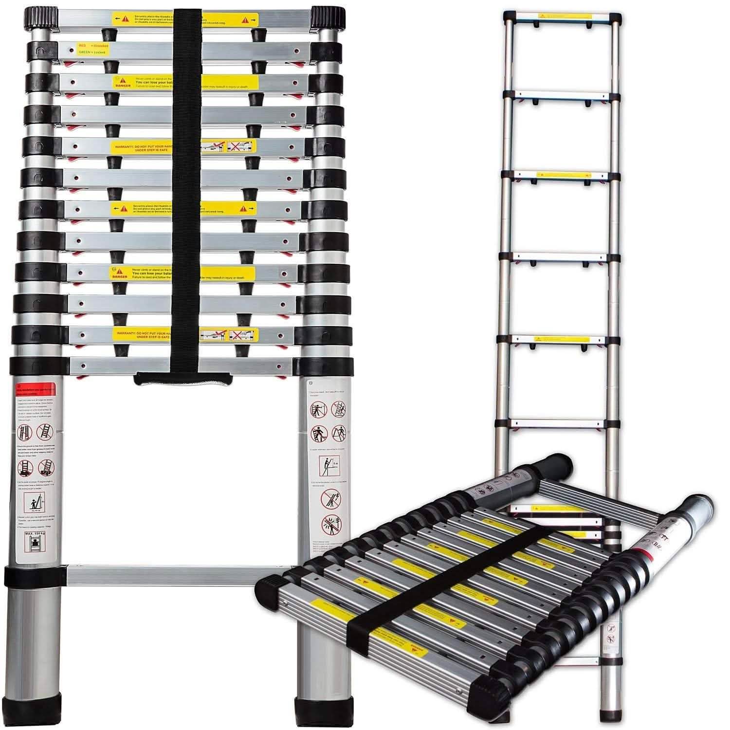 OxGord Aluminum Telescopic Extension Ladder 12.5ft. Telescope Home Essentials - DailySale