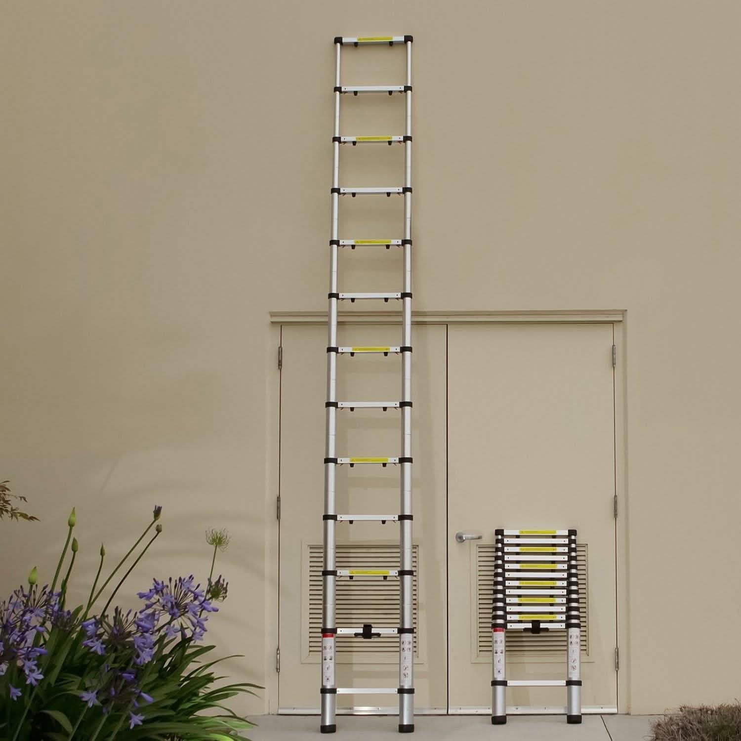 OxGord Aluminum Telescopic Extension Ladder 12.5ft. Telescope Home Essentials - DailySale