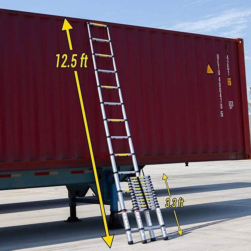 OxGord Aluminum Telescopic Extension Ladder 12.5ft. Telescope Home Essentials - DailySale