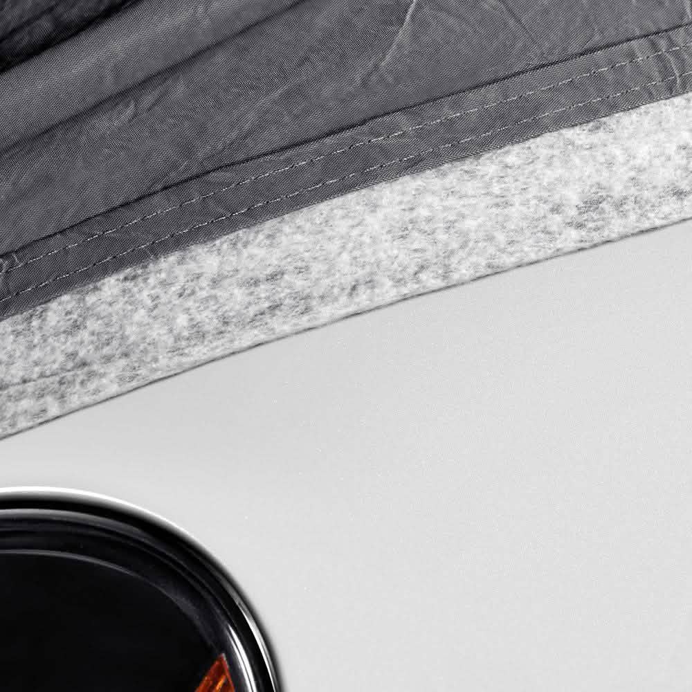 Stitching and back liner of OxGord CCAR-745 Universal Executive Gray Car Cover