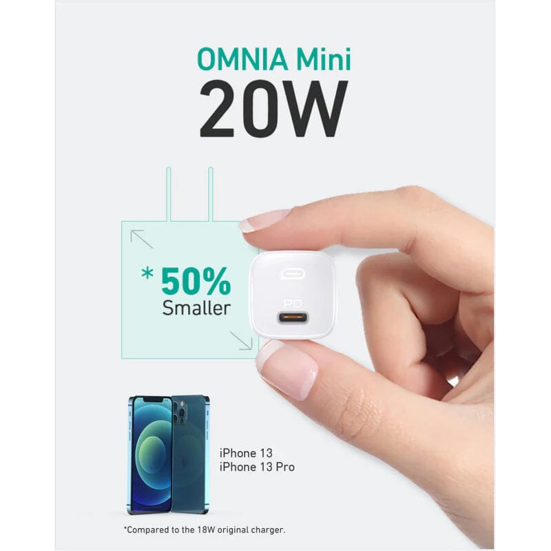 PA-B1 Omnia Mini 20W USB C PD Charger White Mobile Accessories - DailySale
