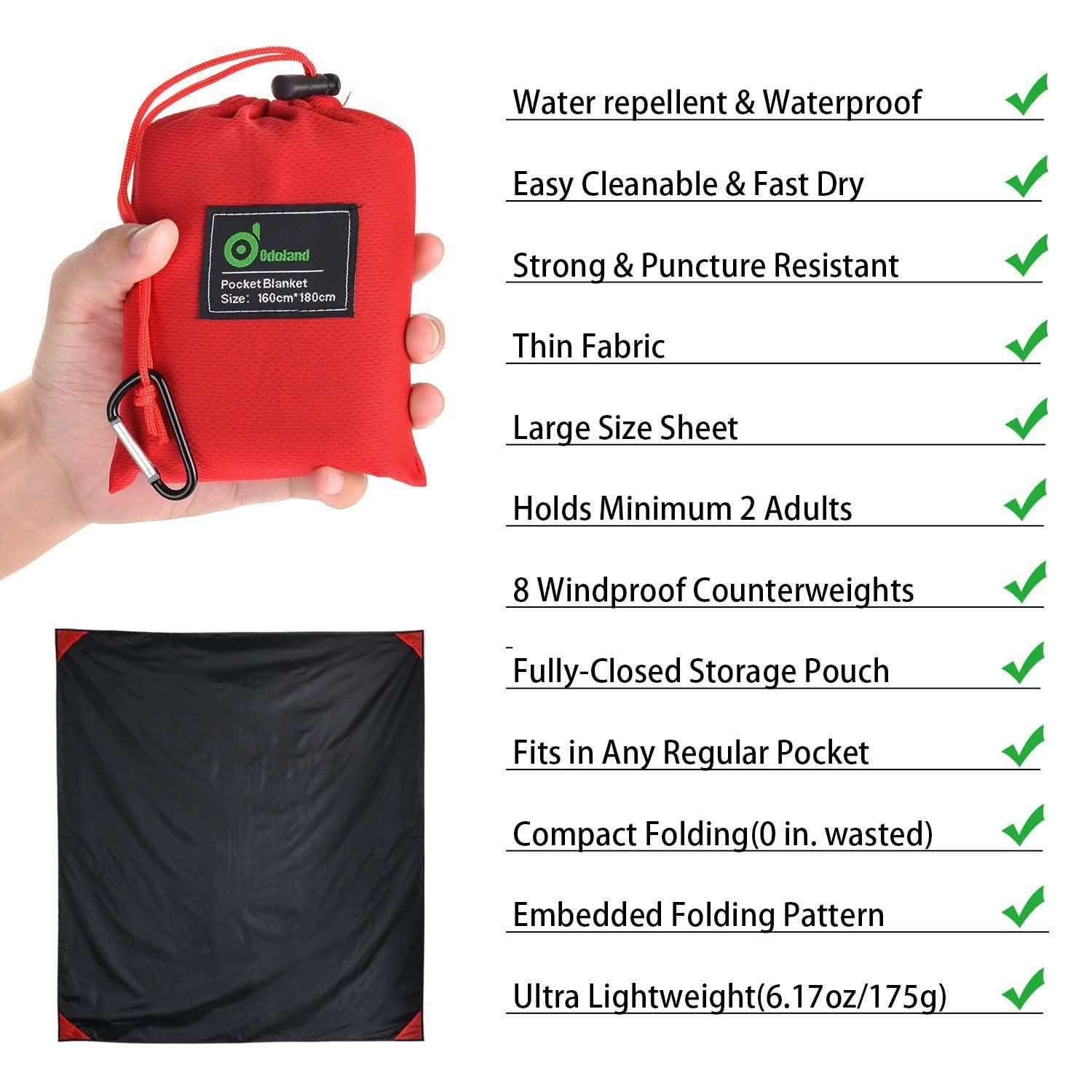 Packable Lightweight Pocket Size Blanket Sports & Outdoors - DailySale