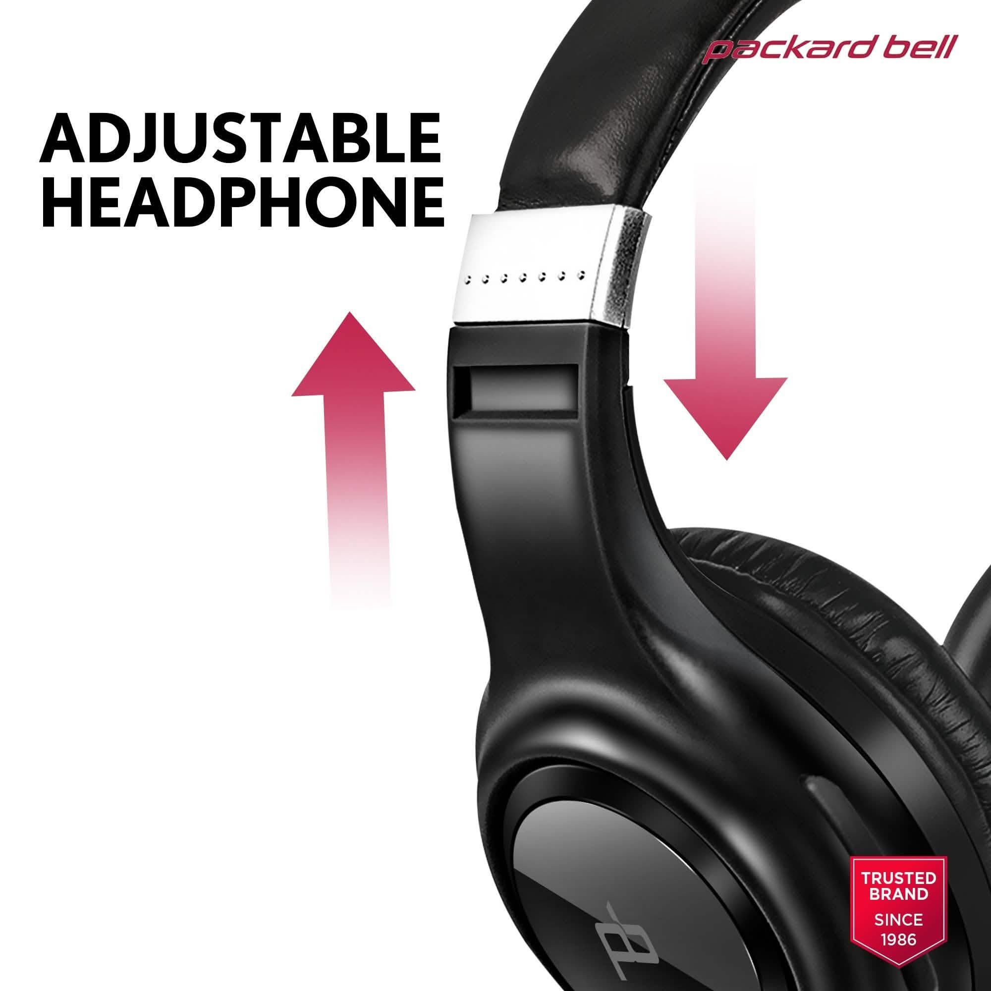 Packard Bell Dynamic Audio Wireless Headphones - Rechargeable HD Headset Headphones & Audio - DailySale