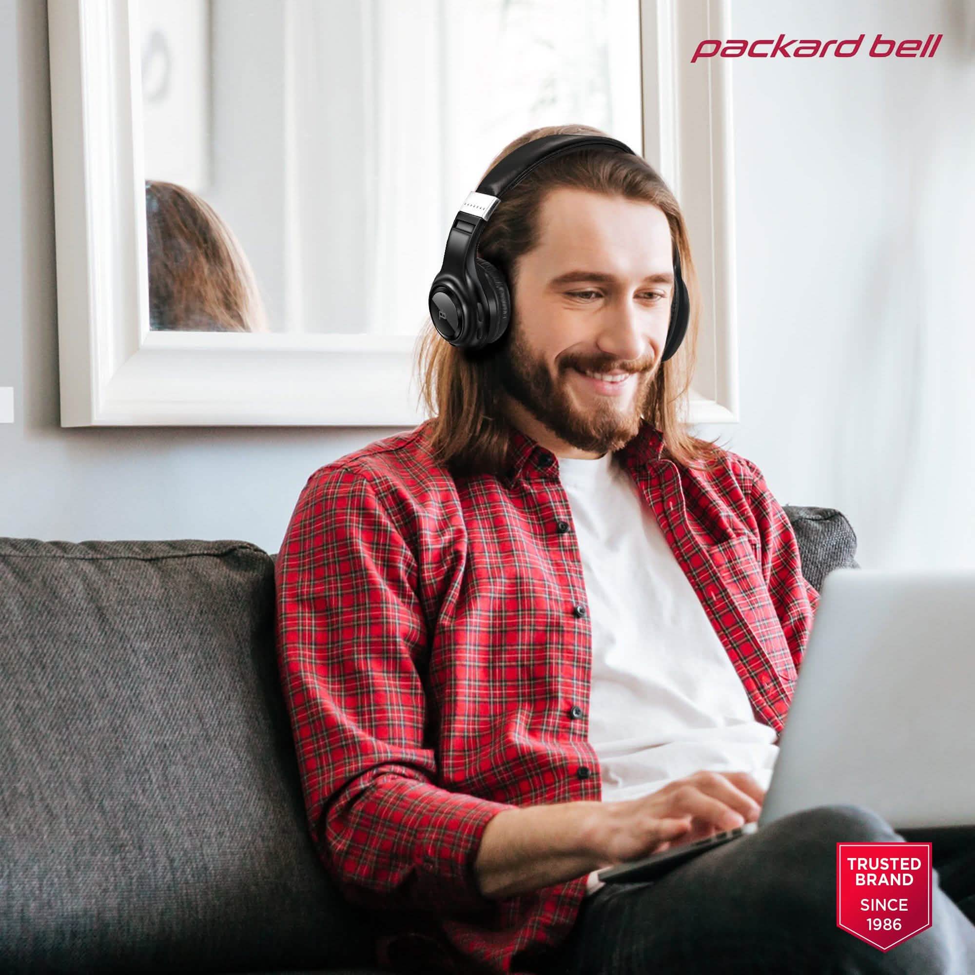 Packard Bell Dynamic Audio Wireless Headphones - Rechargeable HD Headset Headphones & Audio - DailySale