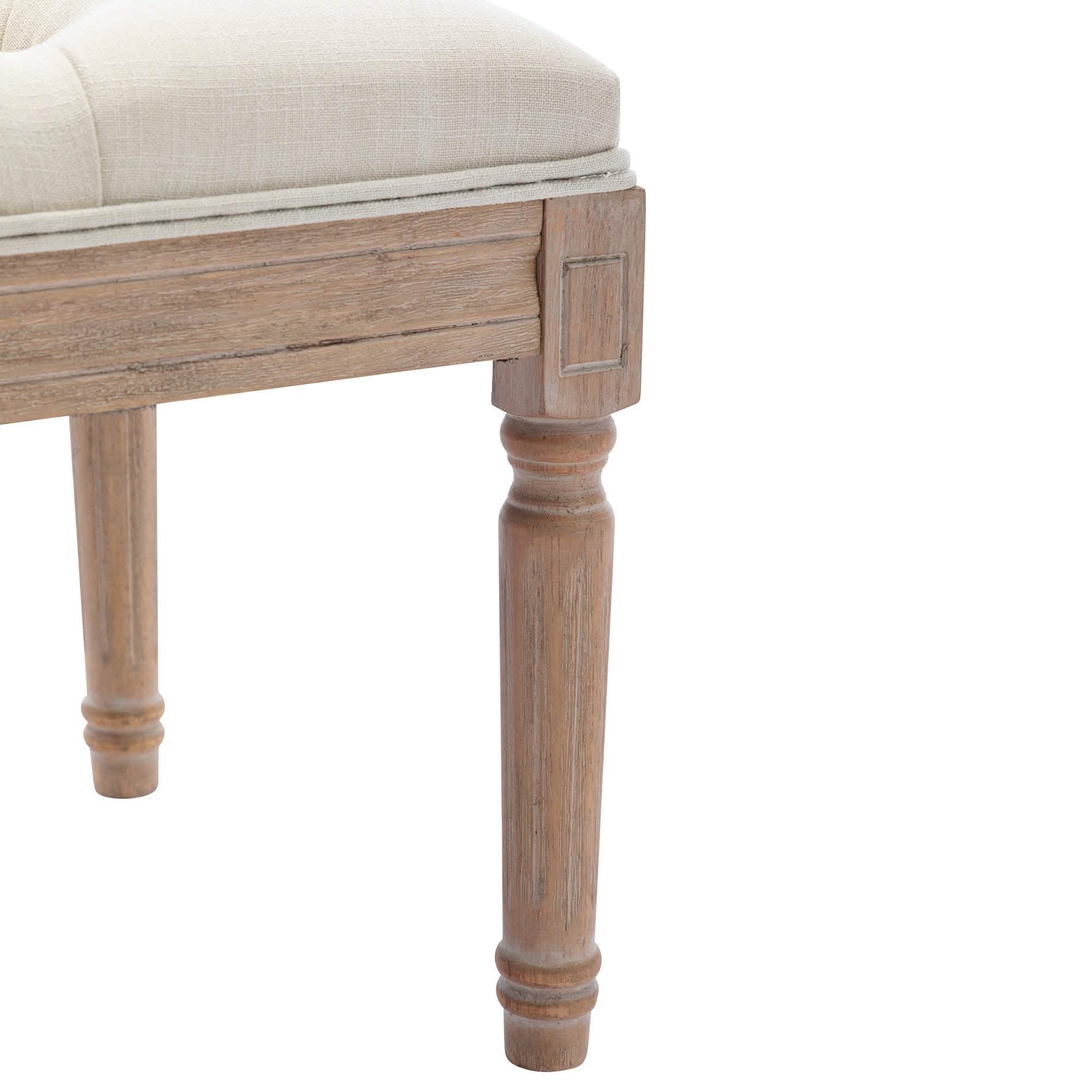 Padded Square Footstool with Rubberwood Legs Furniture & Decor - DailySale