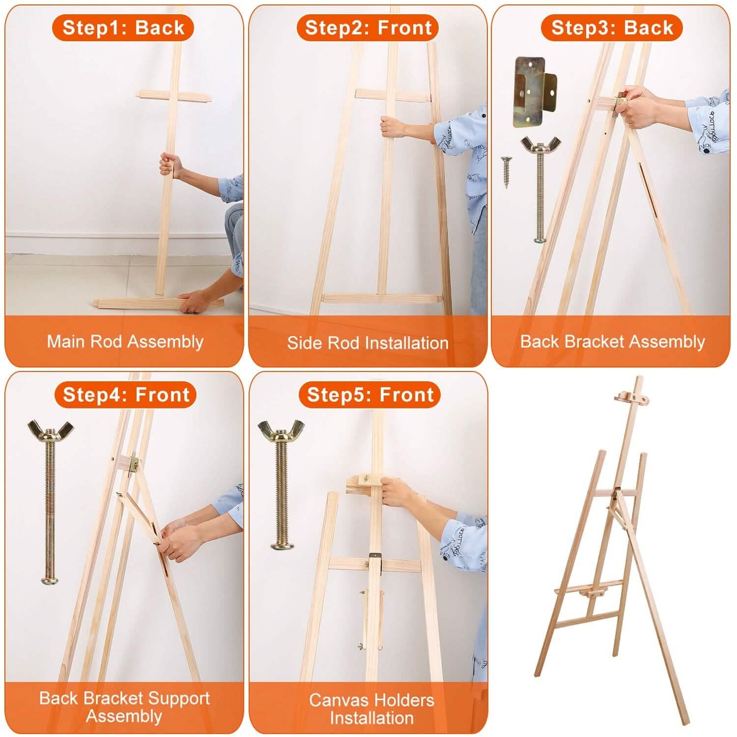 Painting Easel Stand Wooden Inclinable A Frame Tripod Arts & Crafts - DailySale