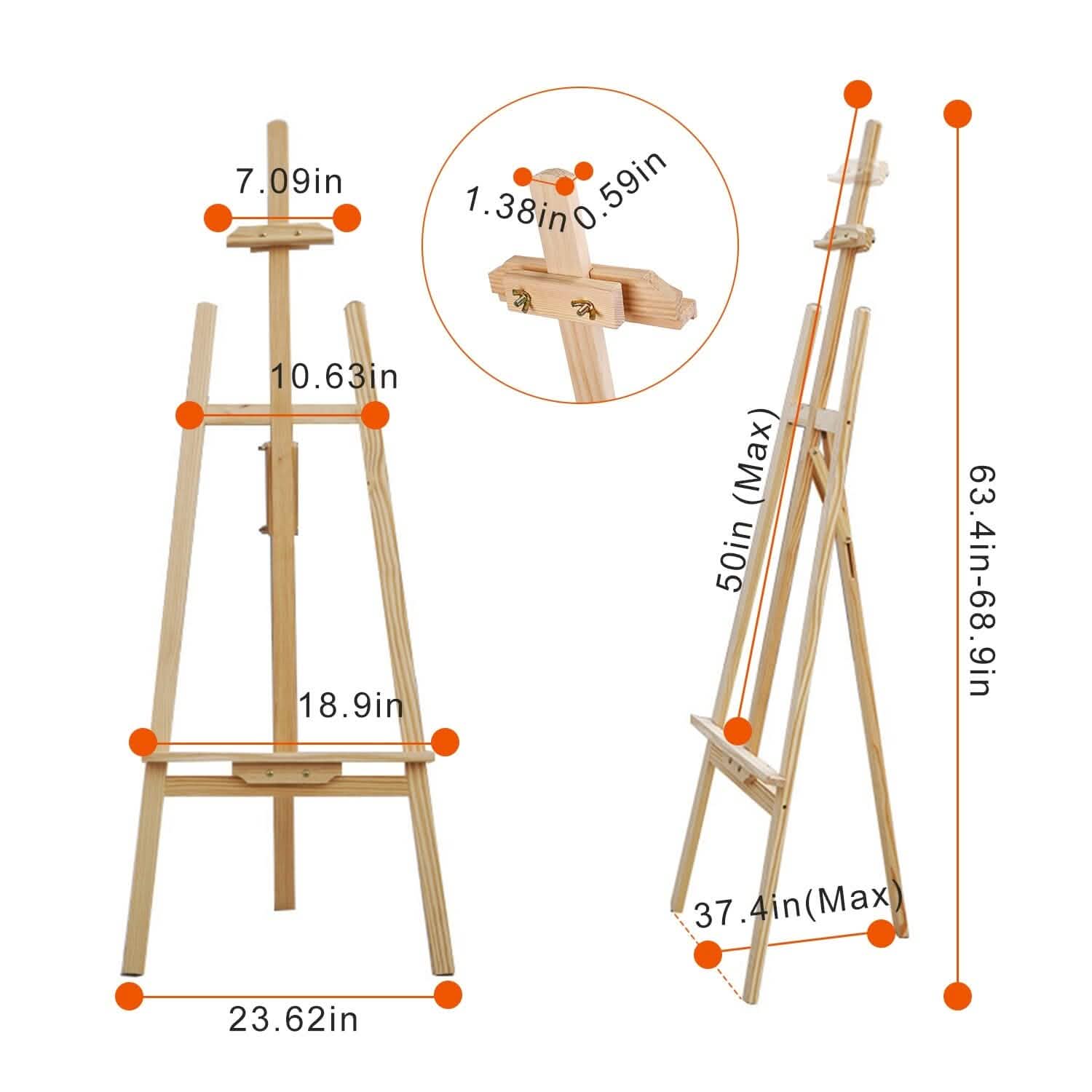 Painting Easel Stand Wooden Inclinable A Frame Tripod Arts & Crafts - DailySale