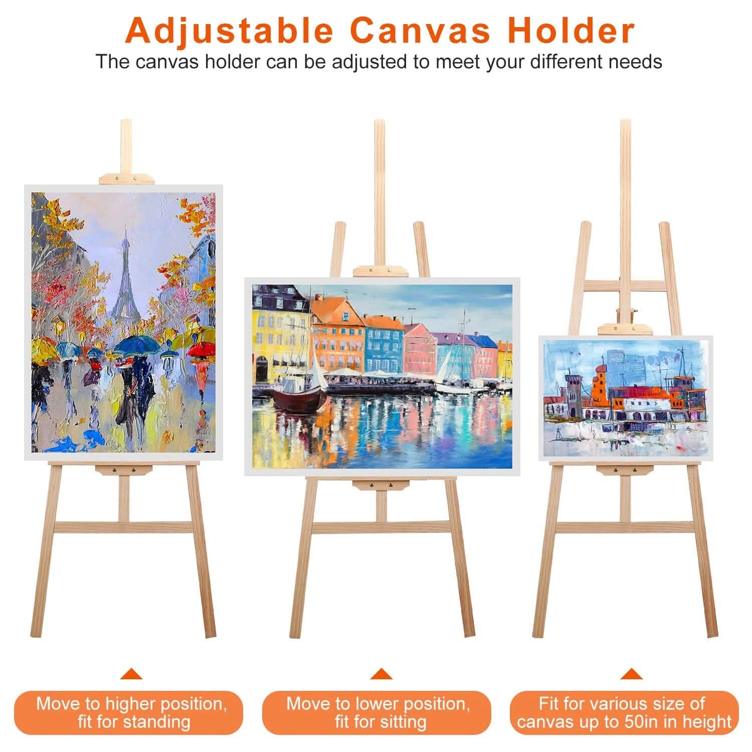Painting Easel Stand Wooden Inclinable A Frame Tripod Arts & Crafts - DailySale