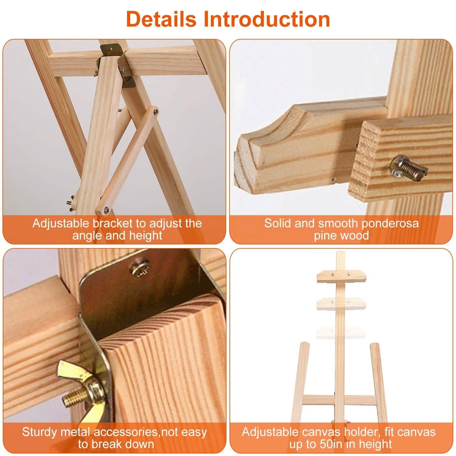 Painting Easel Stand Wooden Inclinable A Frame Tripod Arts & Crafts - DailySale