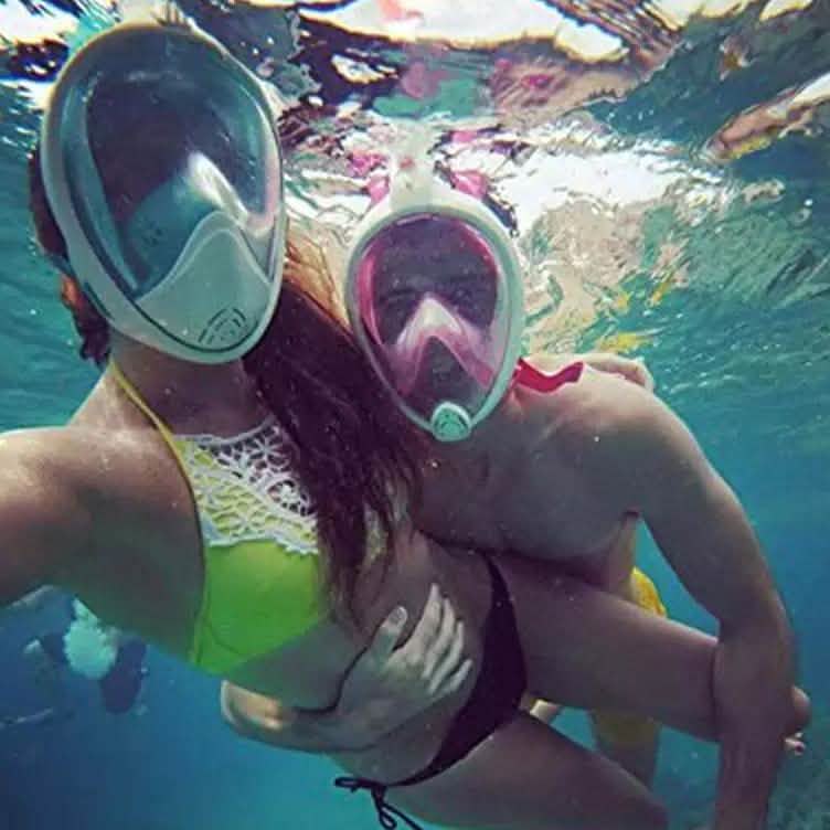 Panoramic Snorkeling Mask Full Face GoPro Compatible Snorkel Mask Scuba Mask Sports & Outdoors - DailySale