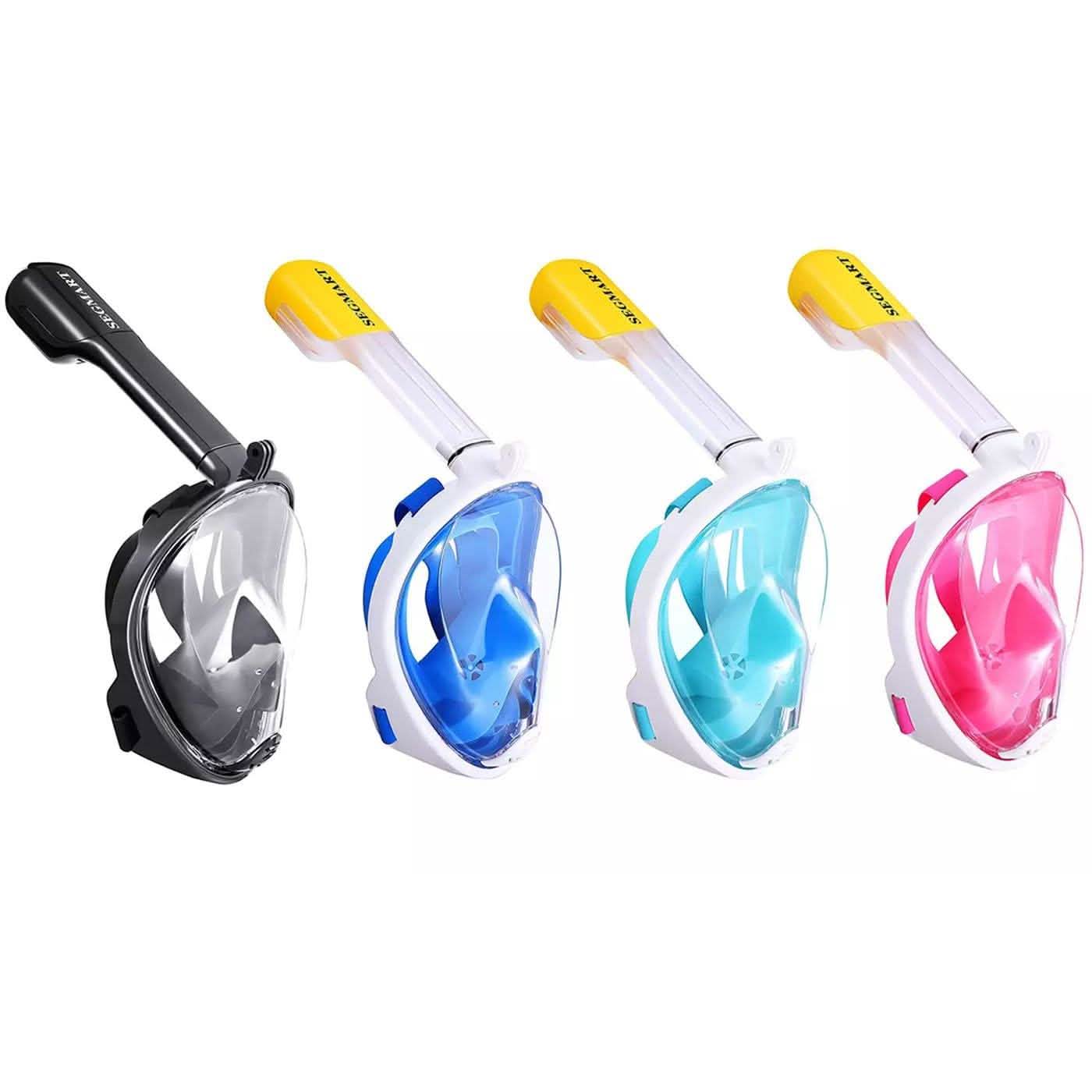 Panoramic Snorkeling Mask Full Face GoPro Compatible Snorkel Mask Scuba Mask Sports & Outdoors - DailySale