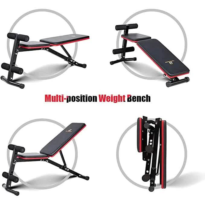 PAPABABE Workout Bench with Upgraded Wider Backrest for Bench Press Full Body Workout Fitness - DailySale