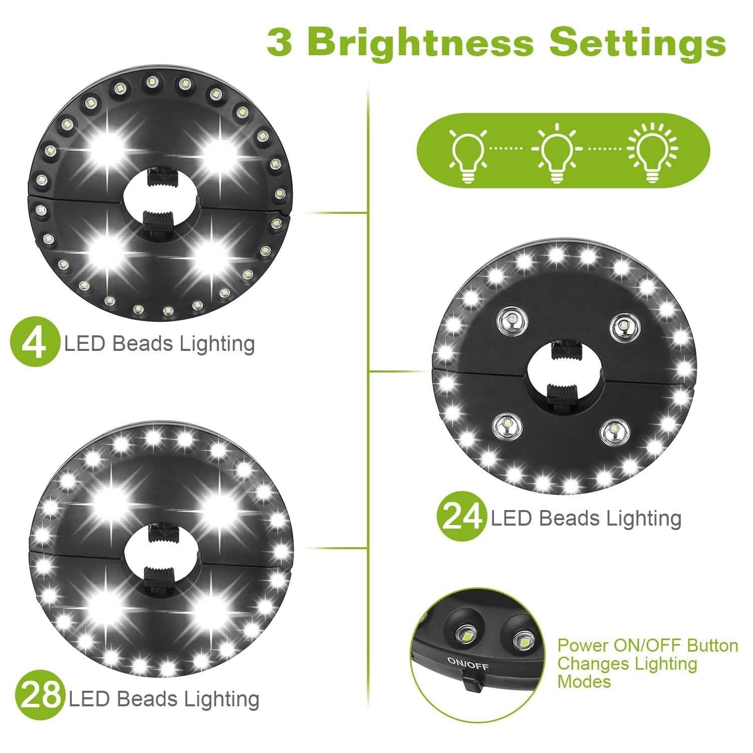 Patio Umbrella Lights LEDS Cordless Outdoor Lighting - DailySale