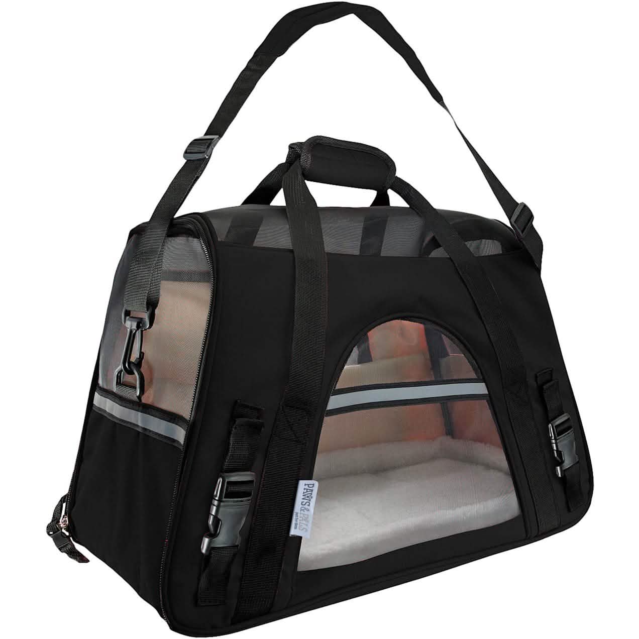 Paws & Pals Black Pet Carrier Large Pet Supplies - DailySale