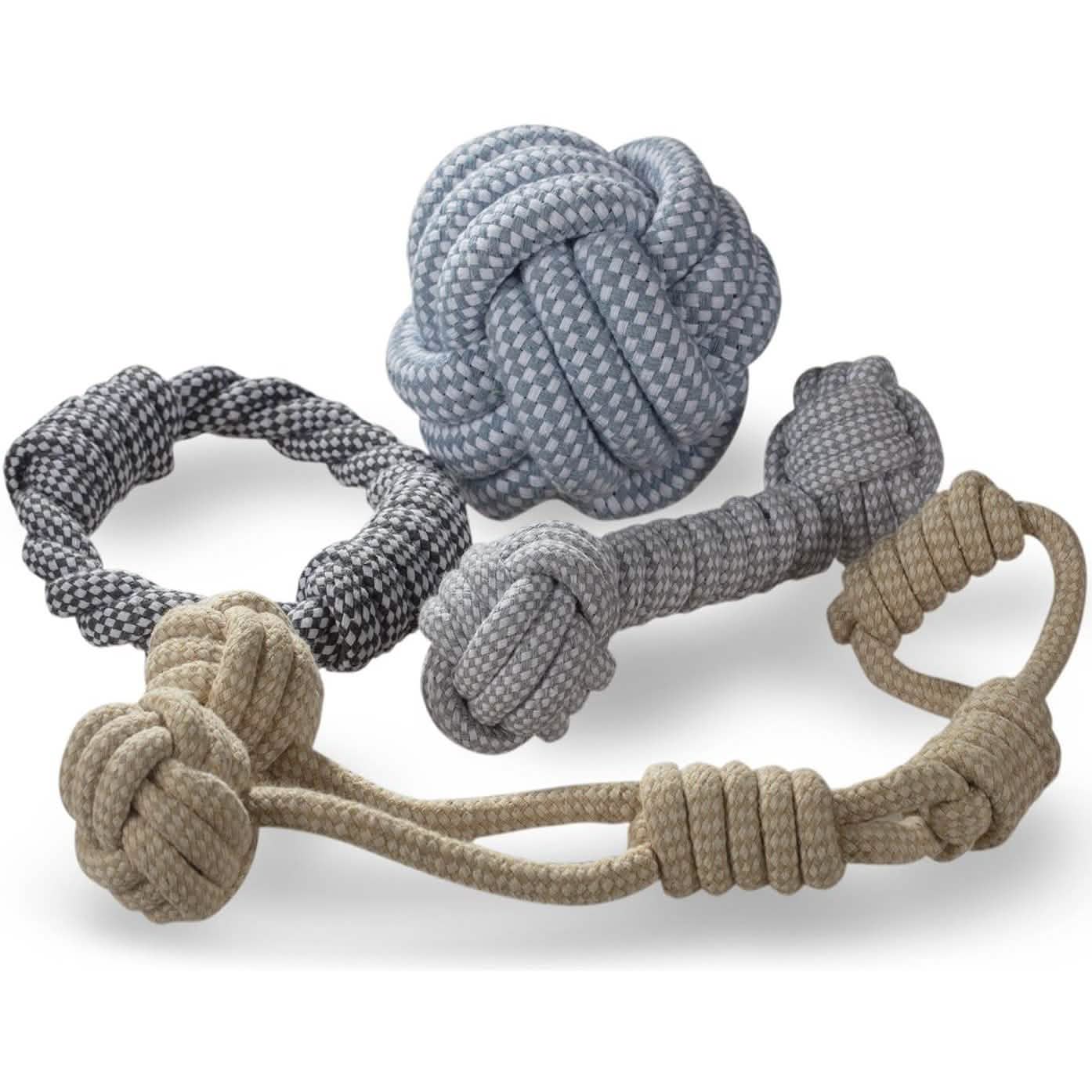 Paws & Pals Dog Chew Toys, Indestructible Cotton Braided Rope Toy Pet Supplies - DailySale