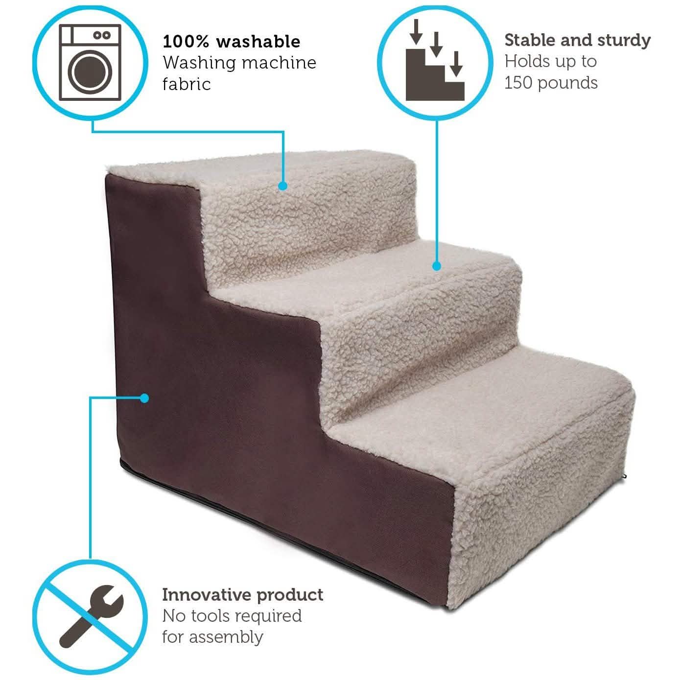 Paws & Pals Padded Pet Stairs Pet Supplies - DailySale