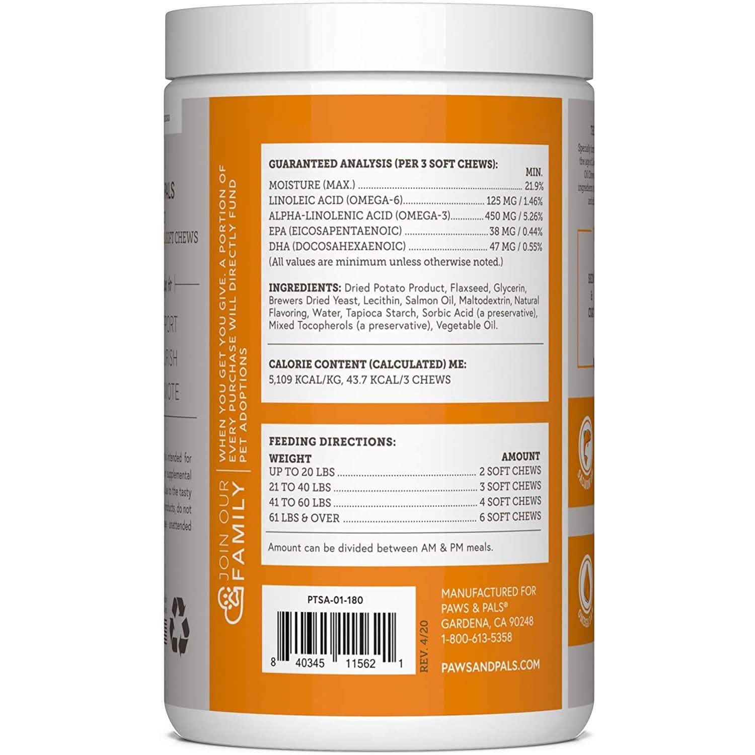 Paws & Pals Wild Alaskan Salmon Fish Oil Omega 3 and 6 for Dogs and Cats Pet Supplies - DailySale