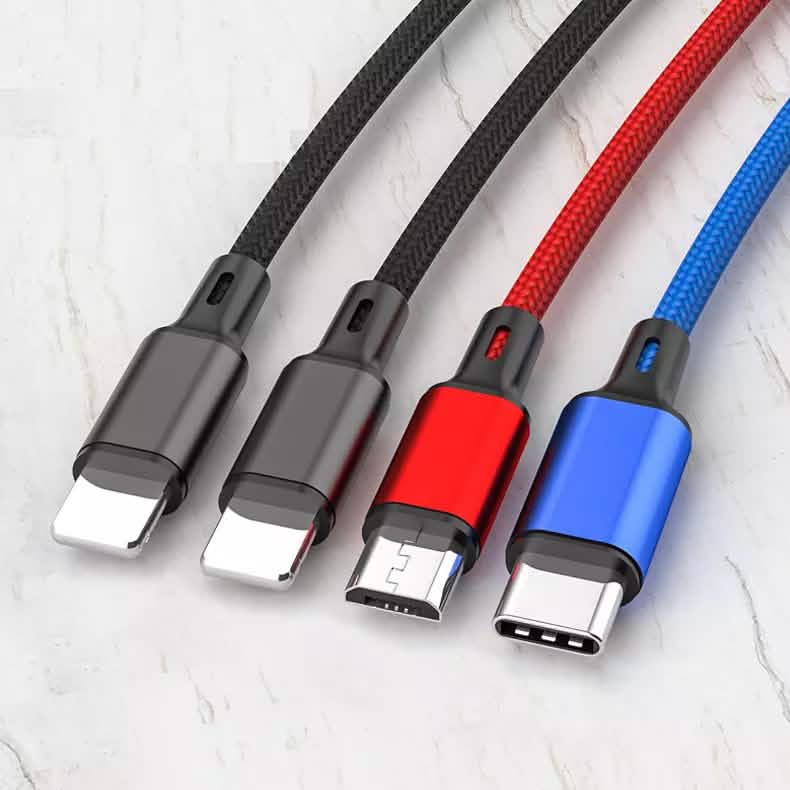 PBG 4-in-1 Cable 3A Nylon Braided Mobile Accessories - DailySale