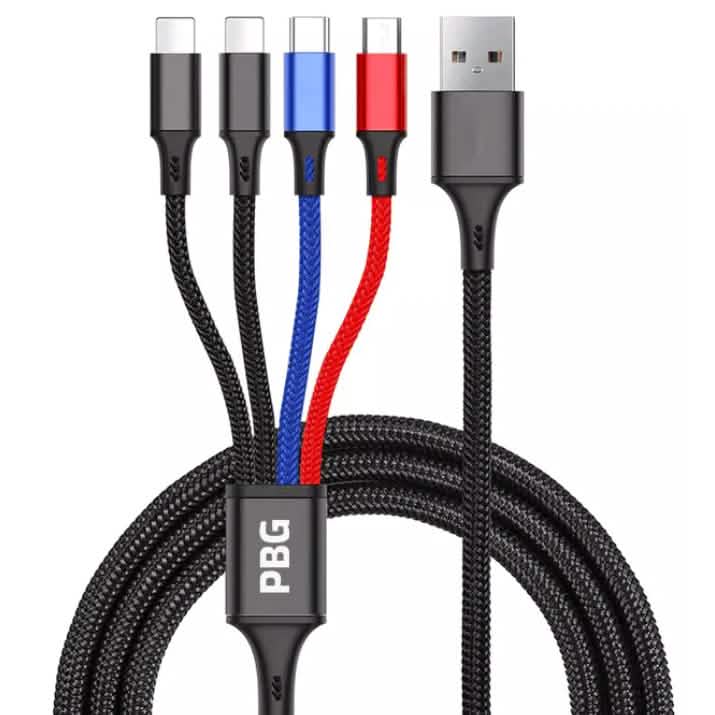 PBG 4-in-1 Cable 3A Nylon Braided Mobile Accessories - DailySale