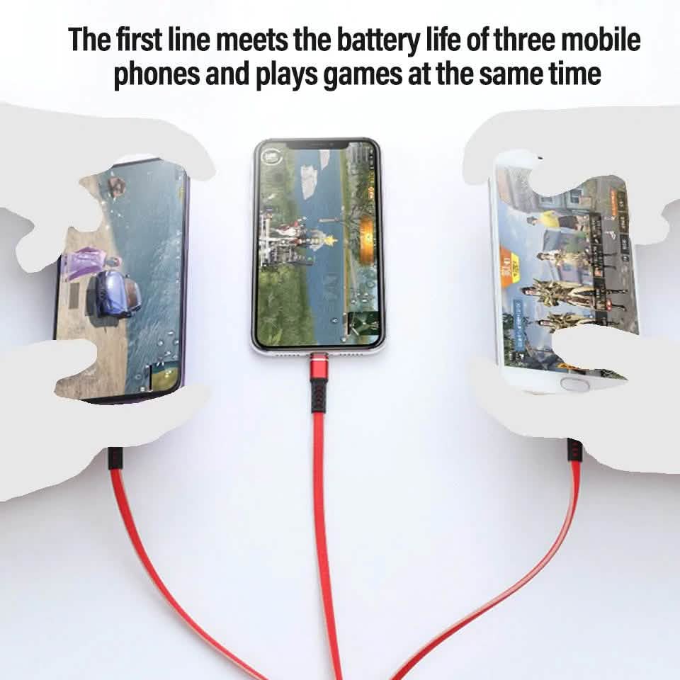 PBG LED 6 Port Car Charger and 4Ft. 3-in-1 Cable Combo Automotive - DailySale